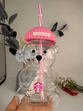 RARE Pink Starbucks Glass Bearista Cup